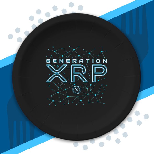 Cryptocurrency Generation XRP Crypto Blockchain Paper Plate (Creator Uploaded)