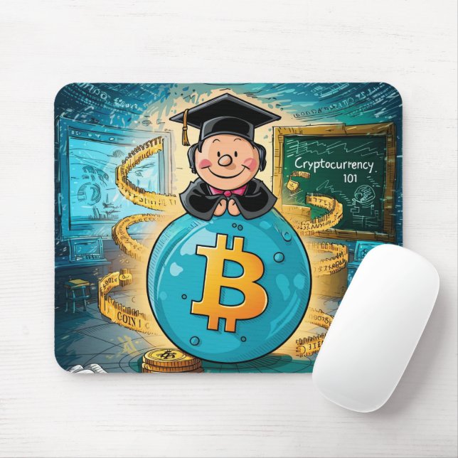 Cryptocurrency Graduation Mouse Mat (With Mouse)