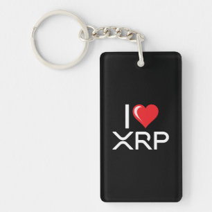 Cryptocurrency I Love XRP Crypto Quote Cute Heart Key Ring