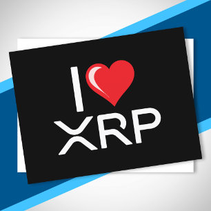 Cryptocurrency I Love XRP Crypto Quote Cute Heart Postcard