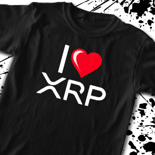 Cryptocurrency I Love XRP Crypto Quote Cute Heart T-Shirt