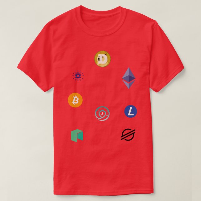 Cryptocurrency Logos T-Shirt (Design Front)