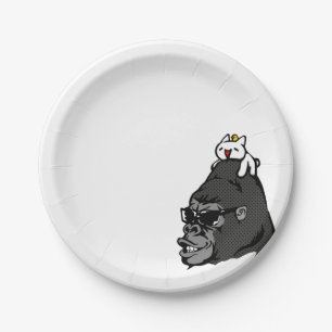 Cryptocurrency MonaCoin Gorilla and Monar Paper Plate