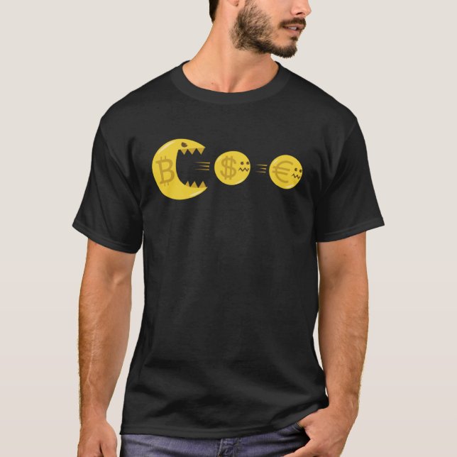 Cryptocurrency Monster Dollar Euro Hunt T-Shirt (Front)
