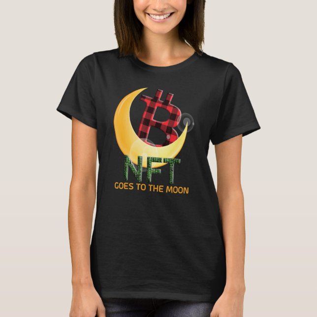 Cryptocurrency Nft Buffalo Plaid Goes To The Moon  T-Shirt (Front)