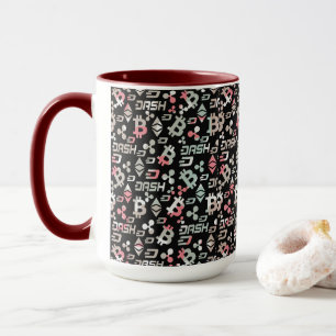 Cryptocurrency pink pattern mug