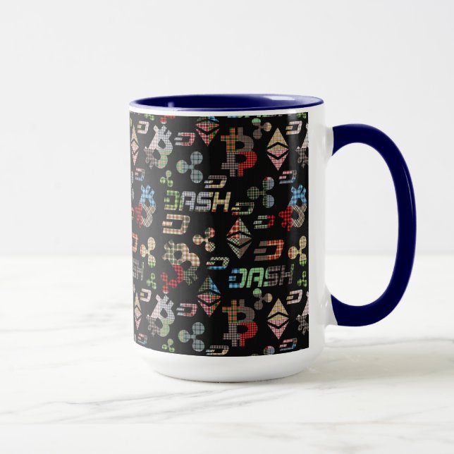 Cryptocurrency Rainbow Colourful Pattern Mug (Right)