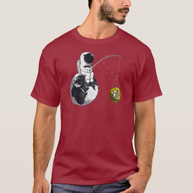 Cryptocurrency Talk Doge  Fun HODL Dogecoin Moon T-Shirt (Front)