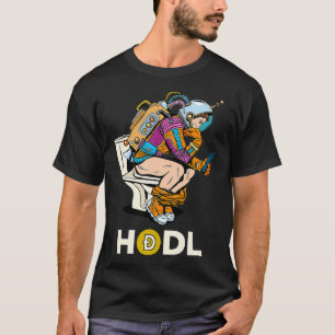 Cryptocurrency Talk Doge HODL Space Man On Toilet T-Shirt