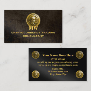 Cryptocurrency Trading Consultant, leather-look Business Card