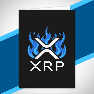 Cryptocurrency XRP Crypto Blue Flames Fire Melt Card