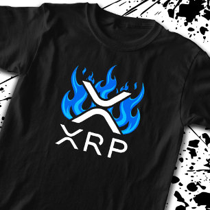 Cryptocurrency XRP Crypto Blue Flames Fire Melt T-Shirt