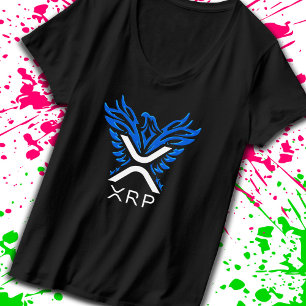 Cryptocurrency XRP Crypto Logo Blue Rising Phoenix T-Shirt