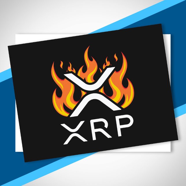 Cryptocurrency XRP Crypto Orange Flames Fire Melt Postcard (Creator Uploaded)