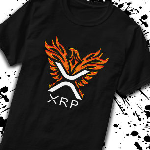 Cryptocurrency XRP Crypto Orange Rising Phoenix T-Shirt