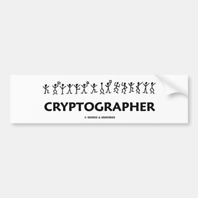 Cryptographer (Dancing Men Stick Figures) Bumper Sticker (Front)