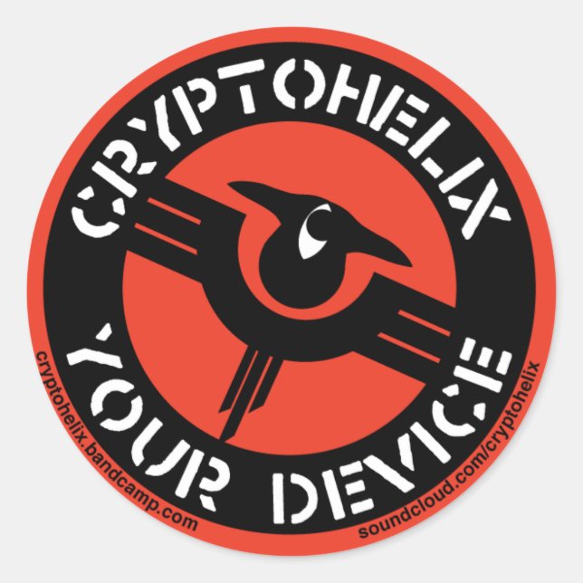 Cryptohelix - Your Device - Stickers (RED) (Front)