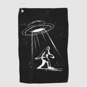 Cryptozoology Bigfoot Alien for Men Halloween Golf Towel