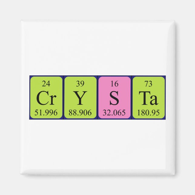 Crysta periodic table name magnet (Front)