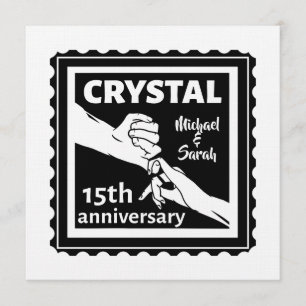 Crystal 15th wedding anniversary holding hands invitation