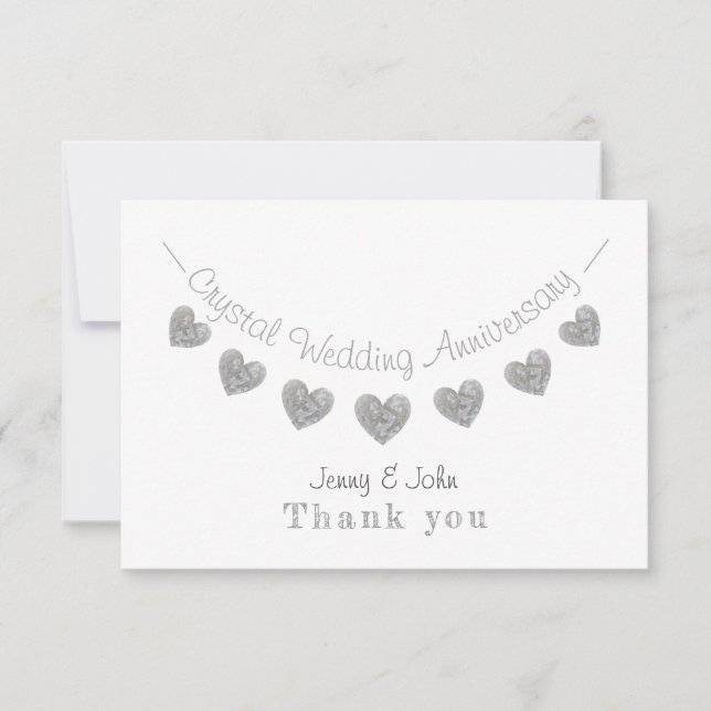 Crystal 15th wedding anniversary thank you card (Front)