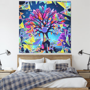 Crystal Abstract Tree Canvas Print