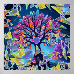 Crystal Abstract Tree Poster