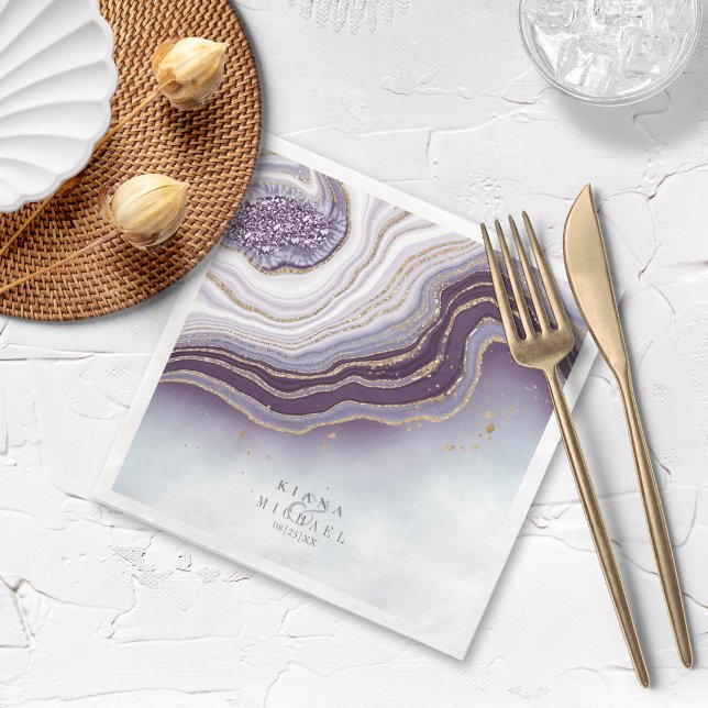 Crystal Agate Wedding  Amethyst ID825  Napkin (Creator Uploaded)
