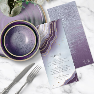 Crystal Agate Wedding Menu V2 Amethyst ID825