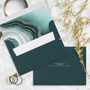 Crystal Agate Wedding Teal ID825 Envelope