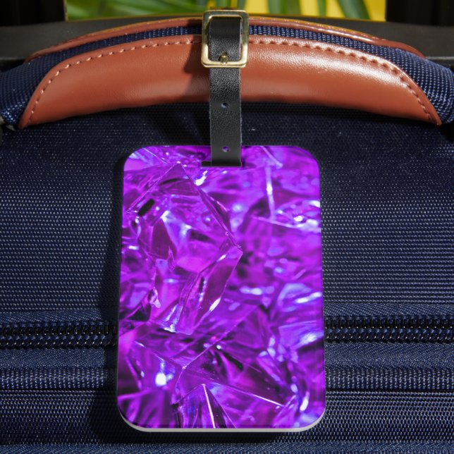 Crystal Amethyst Purple Gemstone Luggage Tag (Front Insitu 2)