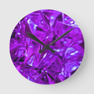 Crystal Amethyst Purple Gemstone Round Clock
