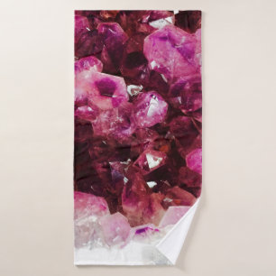 Crystal amethyst purple mineral bath towel