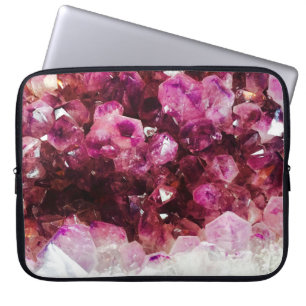 Crystal amethyst purple mineral laptop sleeve
