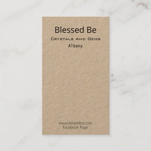 Crystal And Gem Package Backing Business Card (Front)