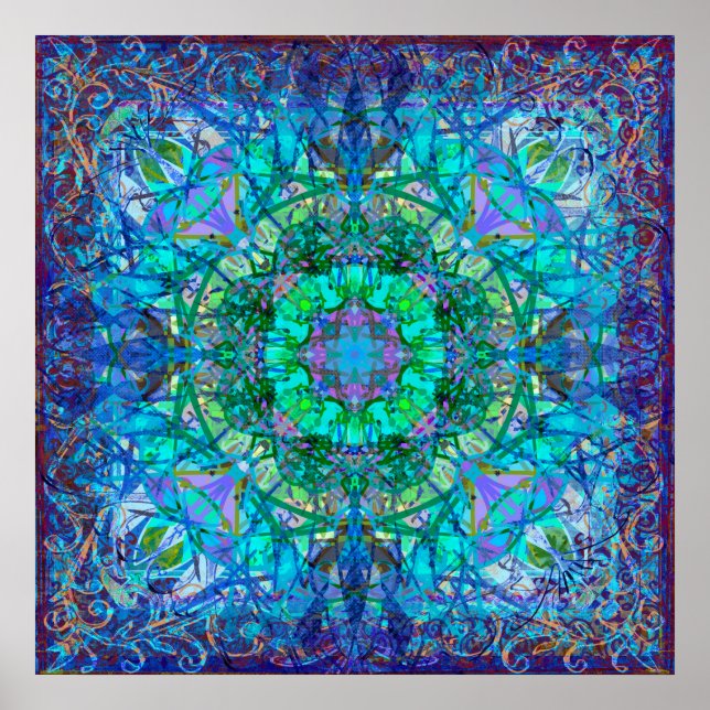 Crystal and Ice Celtic Tribal Mandala Poster (Front)