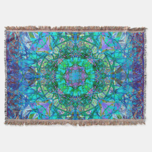 Crystal and Ice Celtic Tribal Mandala Throw Blanket