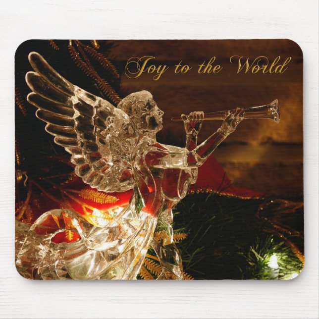 crystal angel  Christmas  Joy to the World Mouse Mat (Front)