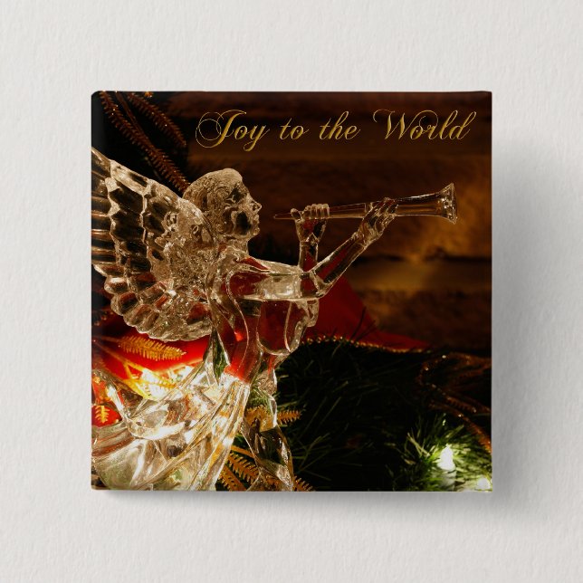 crystal angel  Joy to the World 15 Cm Square Badge (Front)