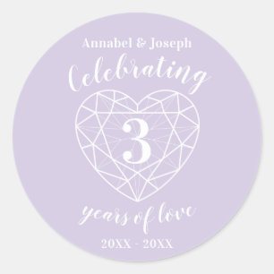 Crystal anniversary 3 years of love stickers