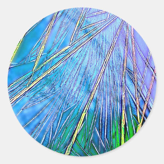 Crystal Art:  Blue Crystal Classic Round Sticker (Front)