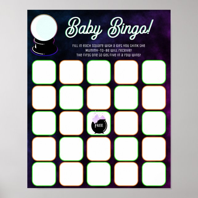 Crystal Ball Baby Bingo Poster (Front)