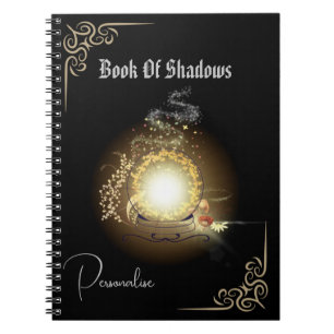 Crystal Ball Book Of Shadows Sparkly Journal Black