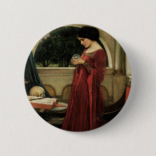 Crystal Ball by John William Waterhouse 6 Cm Round Badge