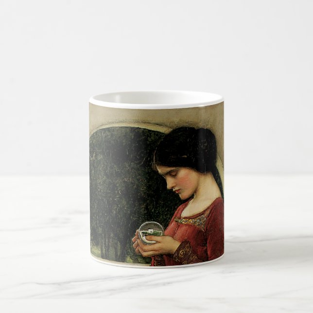 Crystal Ball by John William Waterhouse Coffee Mug (Center)
