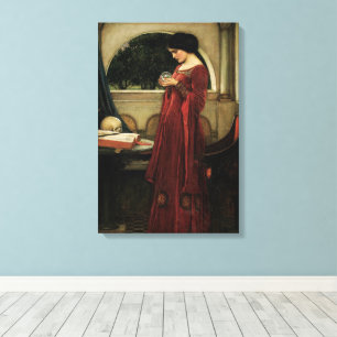 Crystal Ball by Waterhouse, Vintage Victorian Art Canvas Print