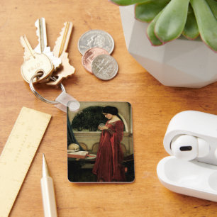 Crystal Ball by Waterhouse, Vintage Victorian Art Key Ring