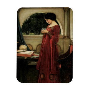 Crystal Ball by Waterhouse, Vintage Victorian Art Magnet