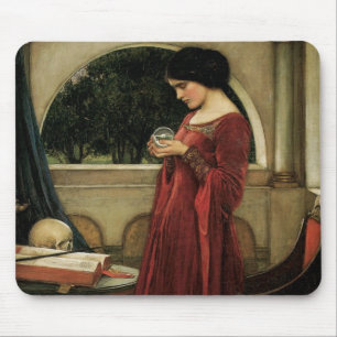 Crystal Ball by Waterhouse, Vintage Victorian Art Mouse Mat