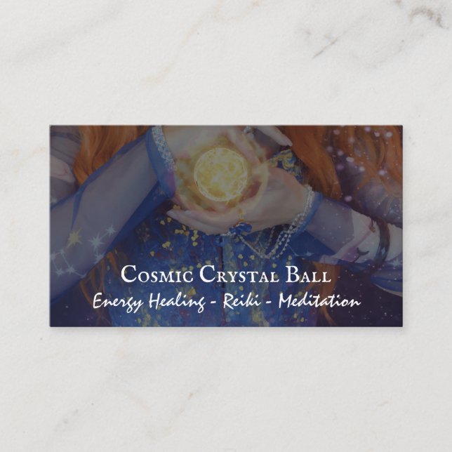 Crystal Ball Energy Healing | Reiki & Healing Business Card (Front)